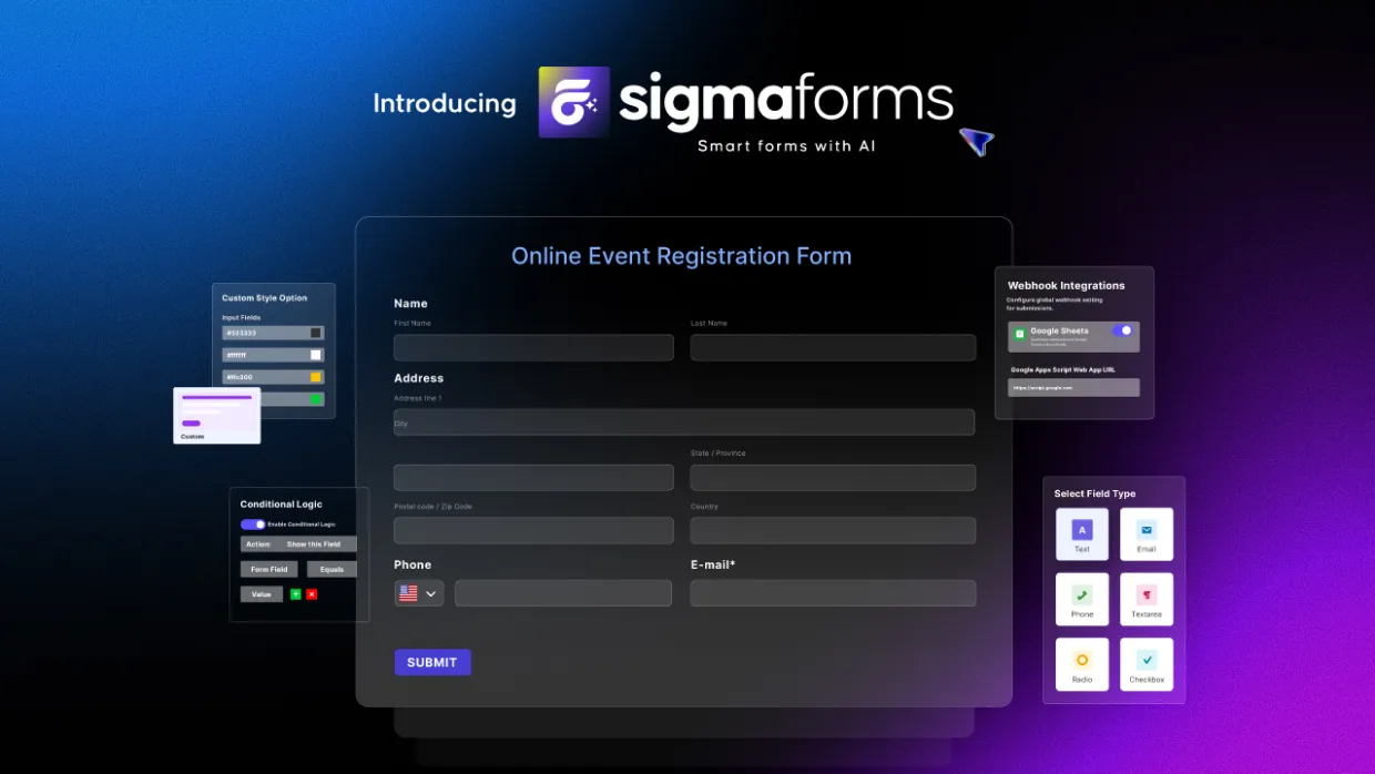 AI powered form builder-sigma form