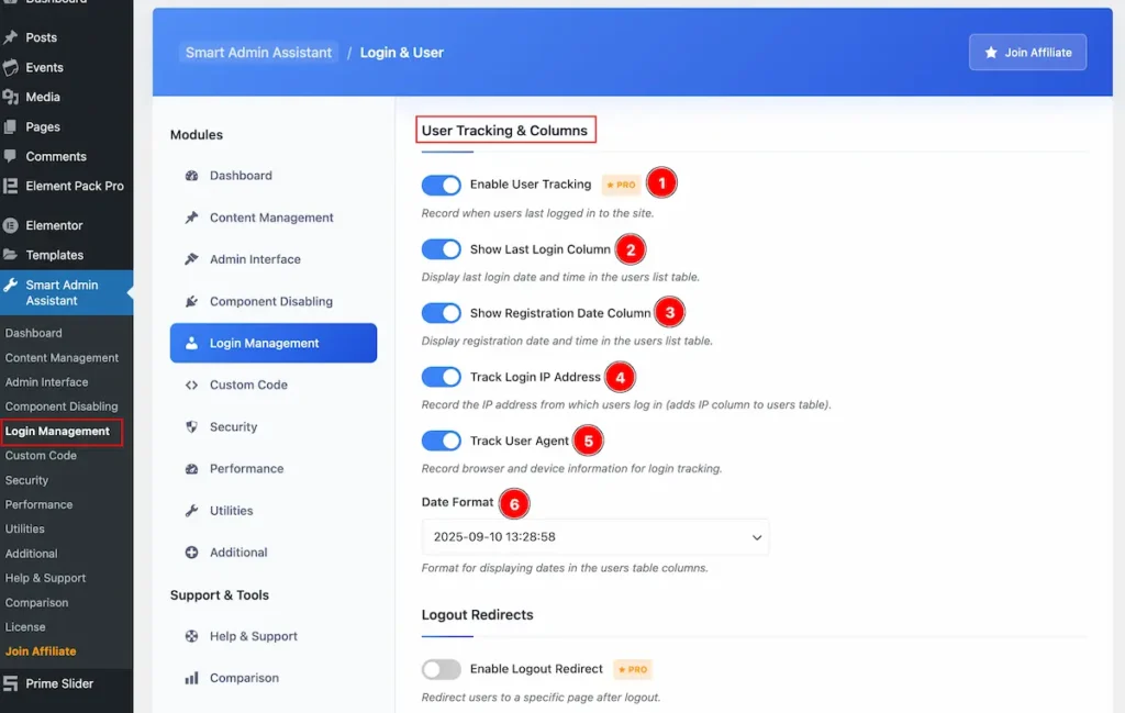 User tracking Columns - BdThemes