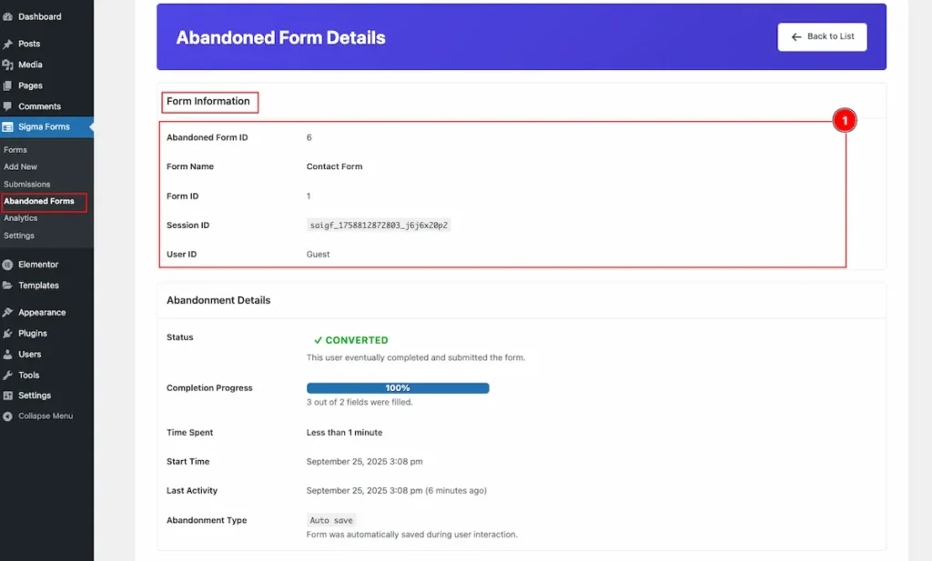 abandoned form info - BdThemes