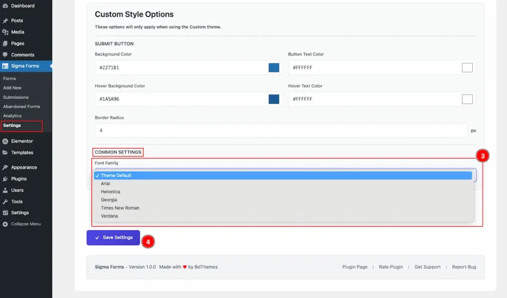 custom fonts common settings - BdThemes