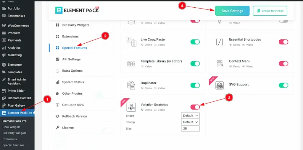 Enable Variation Swatches Feature