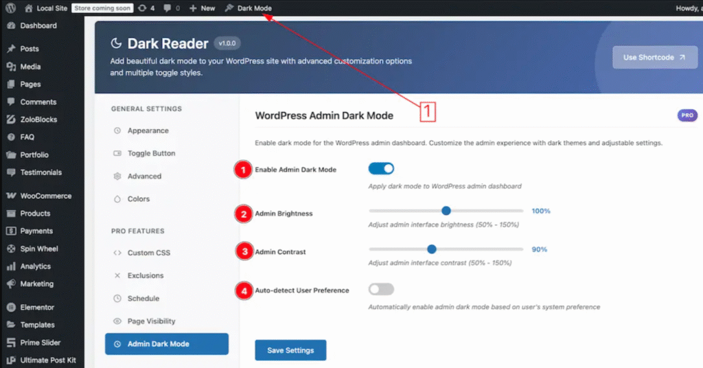 Enable Dark Mode for WordPress Admin Dashboard