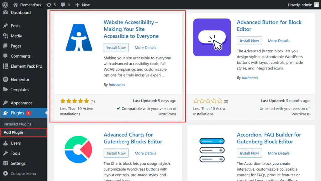 Install the Website Accessibility Plugin