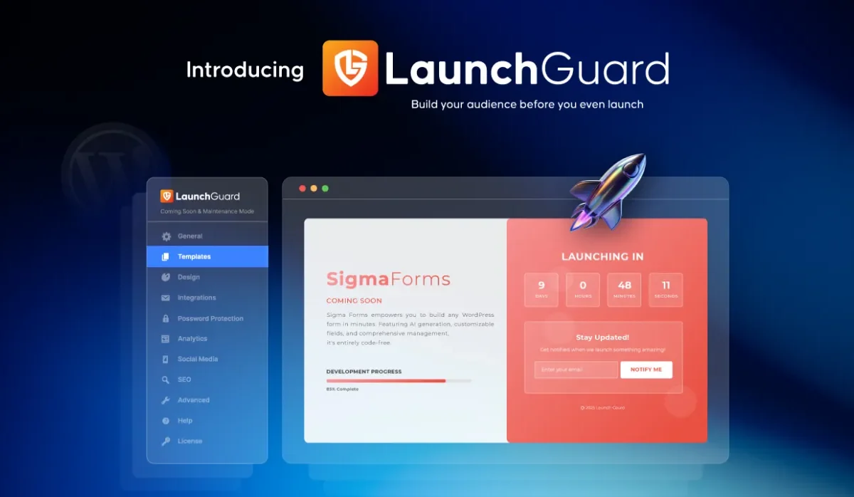 launch gaurd-wordpress coming soon and maintenance page plugin