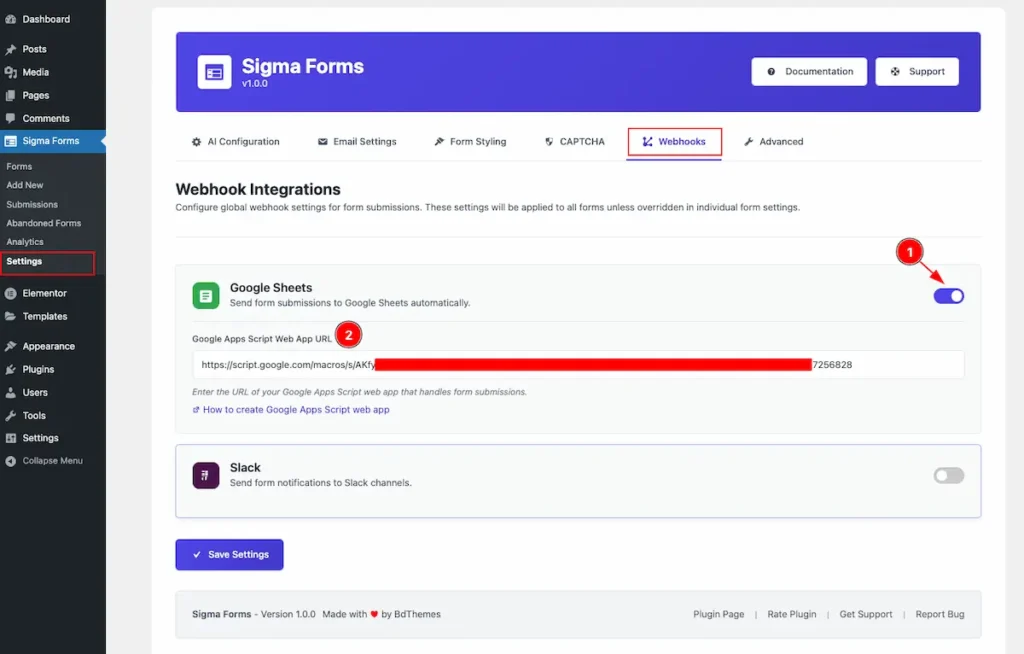 webhook on google sheets - BdThemes