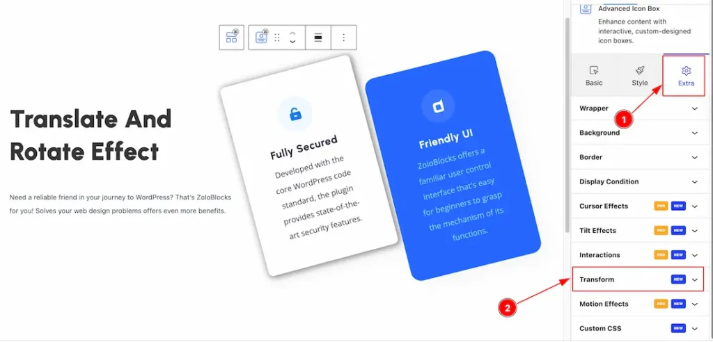 Where You Find the Transform Effects Extension