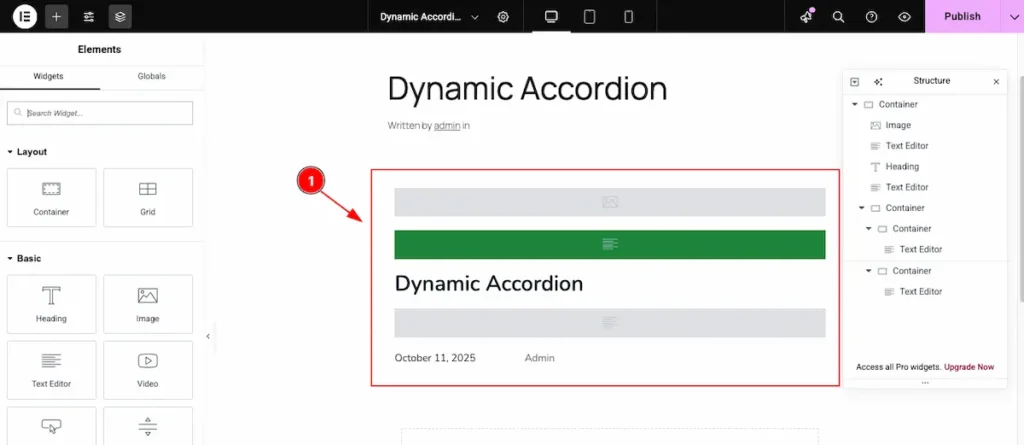 After completing this dynamic accordion - BdThemes