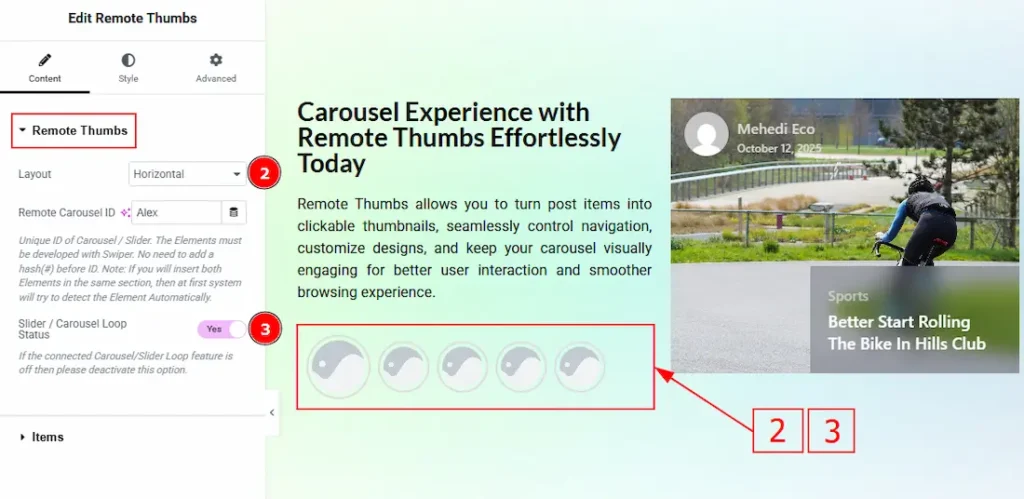 Remote Thumbs Section