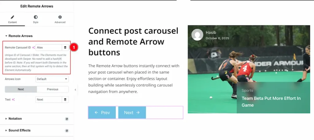 Set CSS ID for the Widget