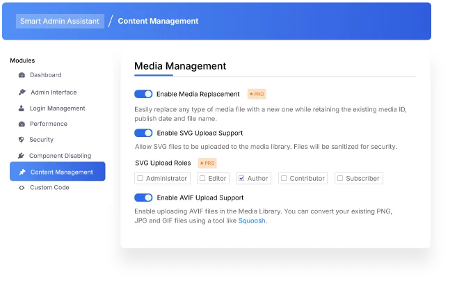 Content Management tab - BdThemes