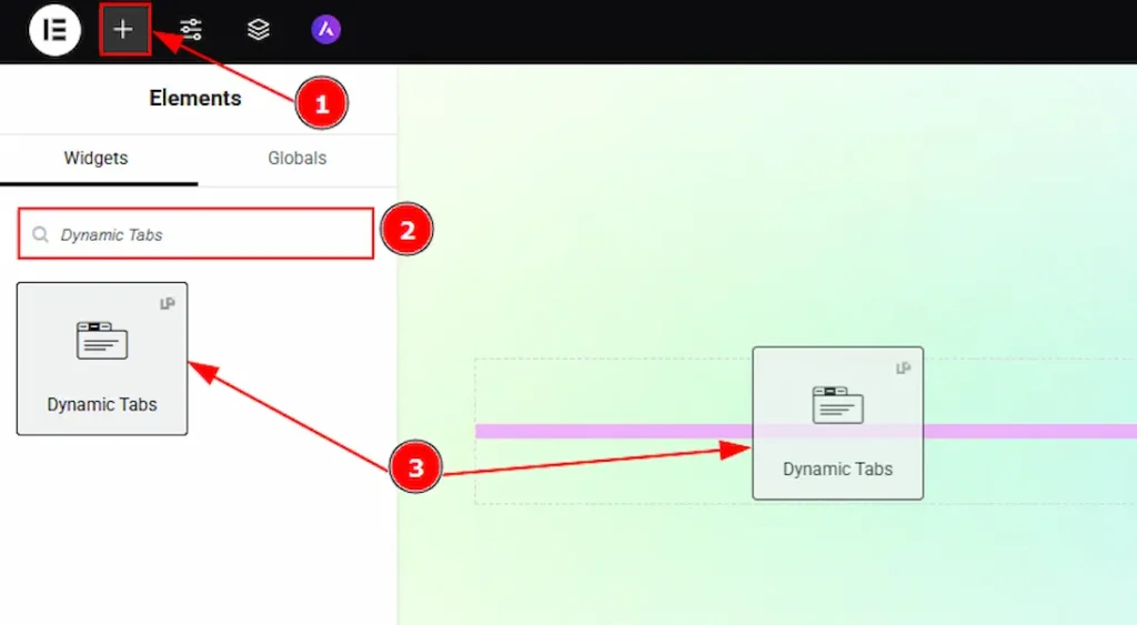 Inserting The Dynamic Tabs Widget