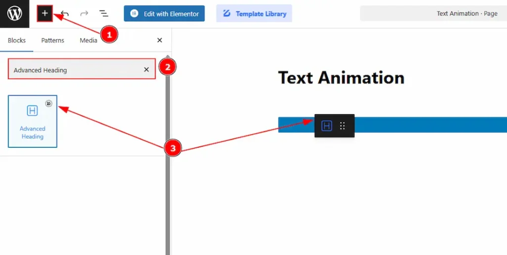 Inserting the Advanced Heading Block