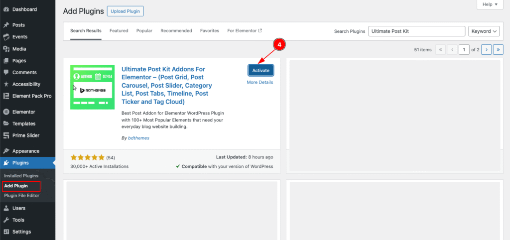 Install ultimate post kit plugin 2 - BdThemes