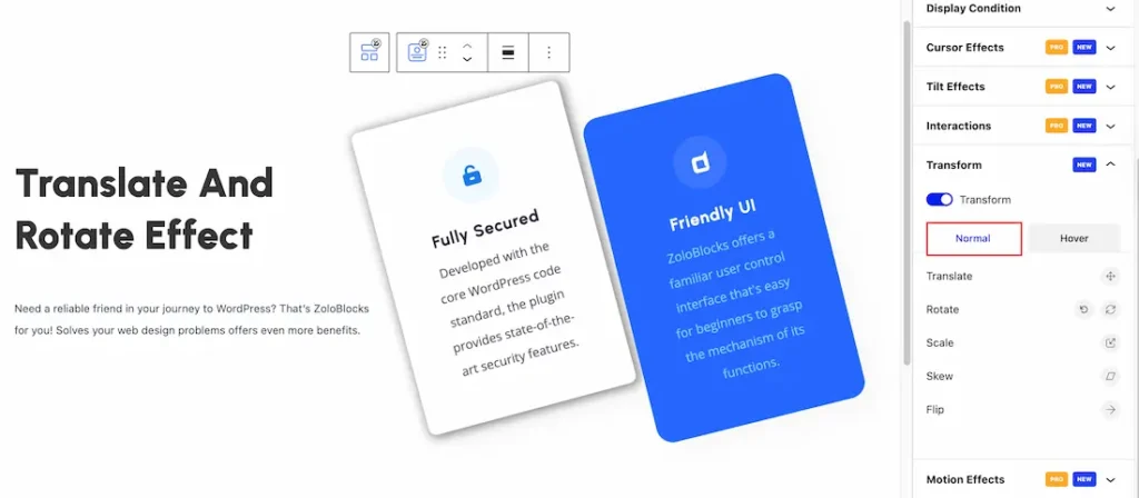 Customize the Transform Effects Extension