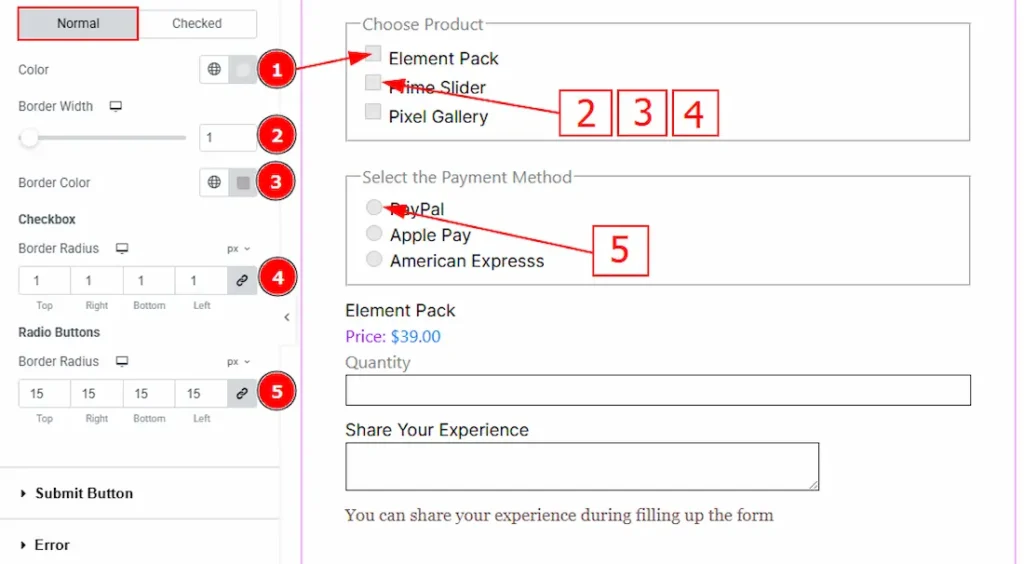 Radio Checkbox Normal 01 - BdThemes