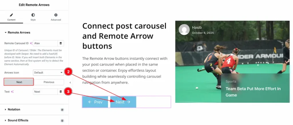 Remote Arrows Section