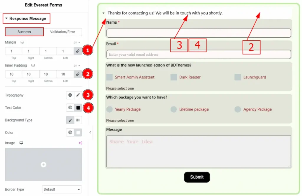Response Message Success 01 - BdThemes