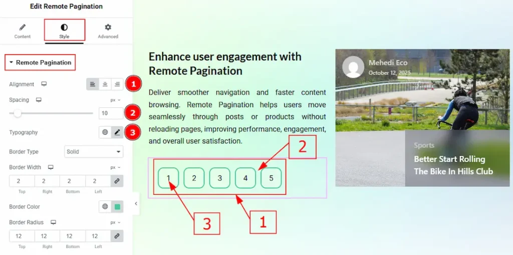 Remote Pagination Section