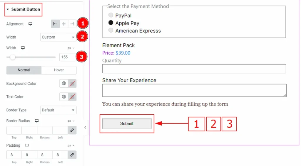 Submit Button Section