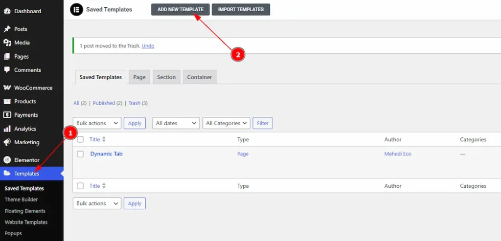 Creating Template