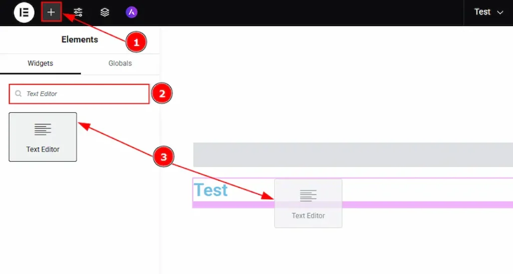 Inserting Text Editor Element