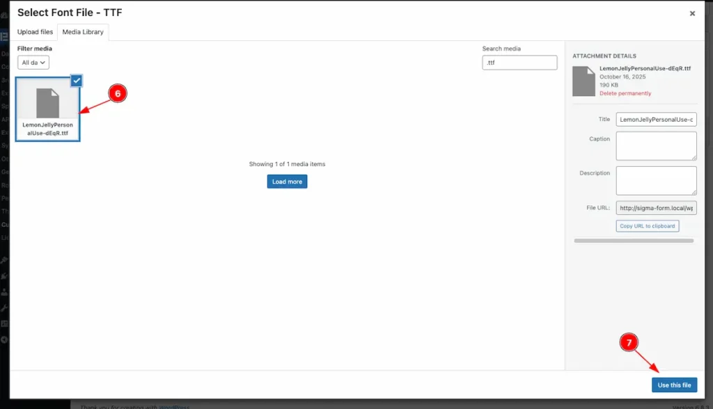 Upload fonts 2 - BdThemes