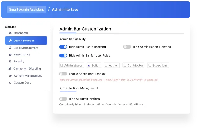 admin intrface tab - BdThemes