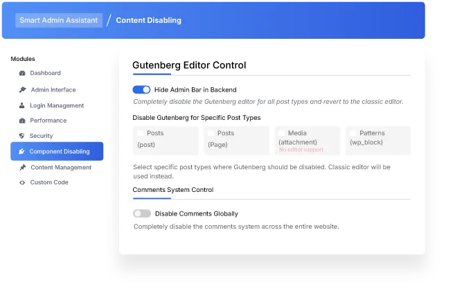 content disabling tab - BdThemes