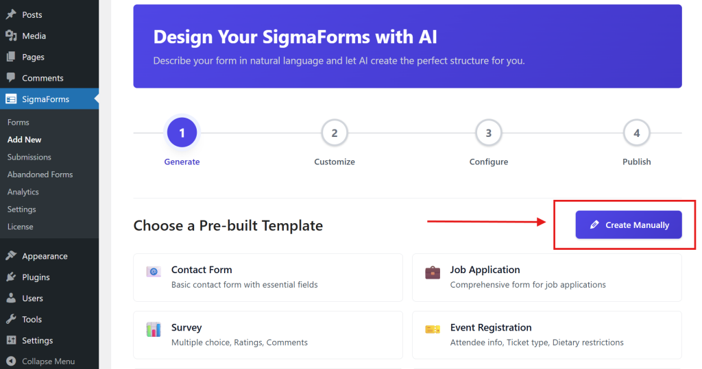 Create Manually-How to Create a Custom Contact Form in WordPress