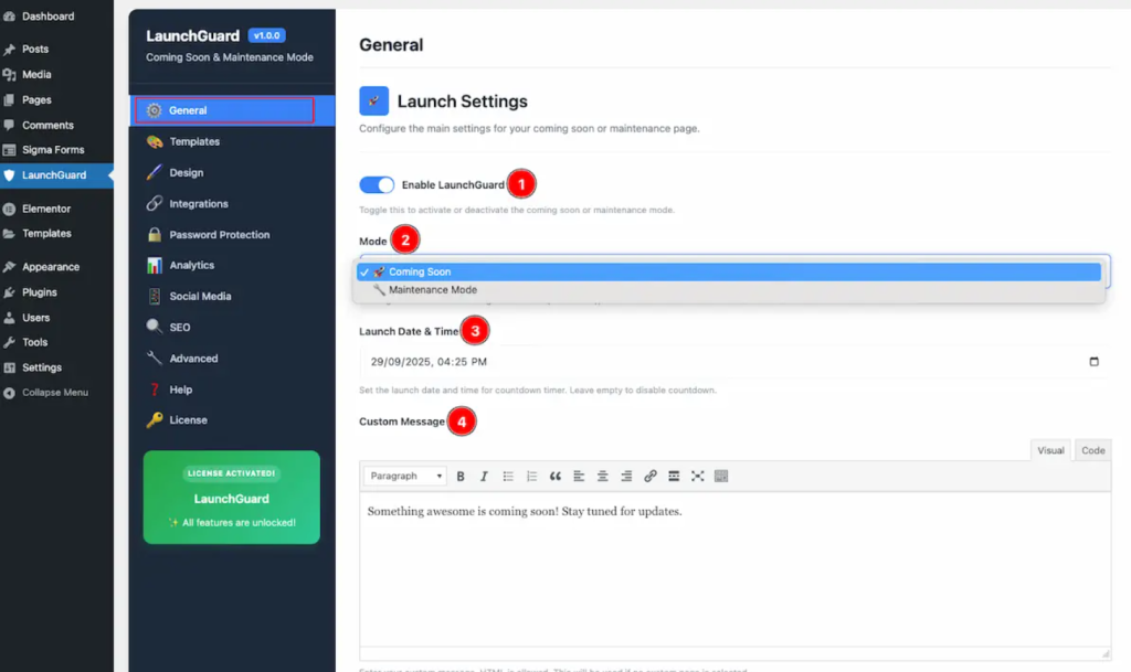 Enable Coming Soon Mode and Configure Basic Settings