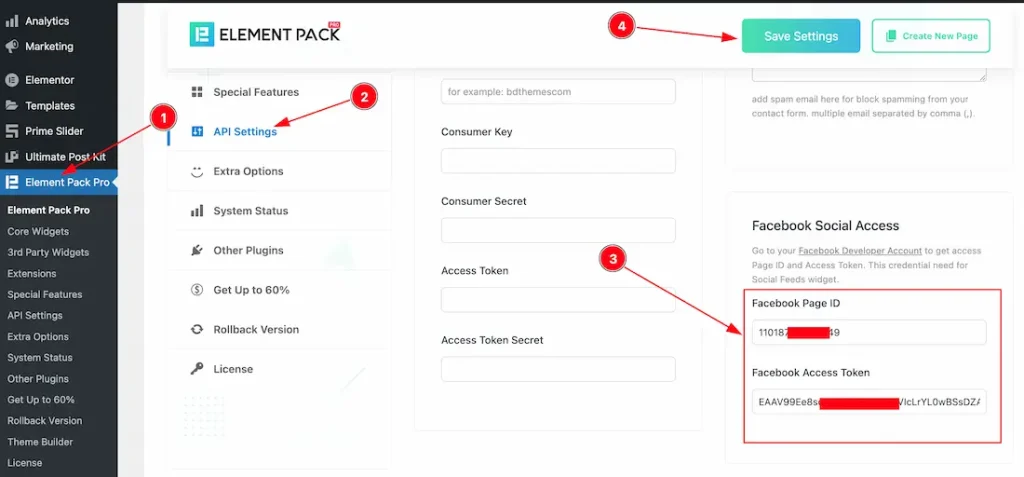 Set The Facebook Social Access Settings