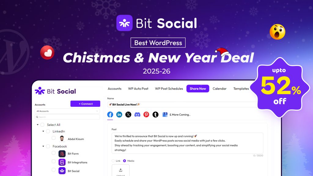 Bit Social Christmas and New Year Banner 2025 - BdThemes