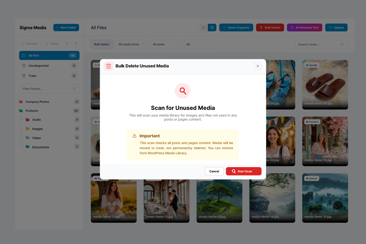 Bulk Delete Unused Media - BdThemes