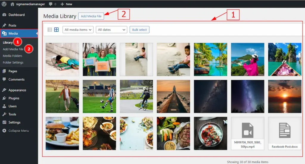 Customizing the Sigma Media Manager Plugin