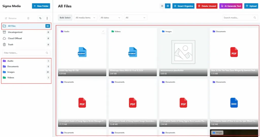 Media Manager Section Media 03 - BdThemes