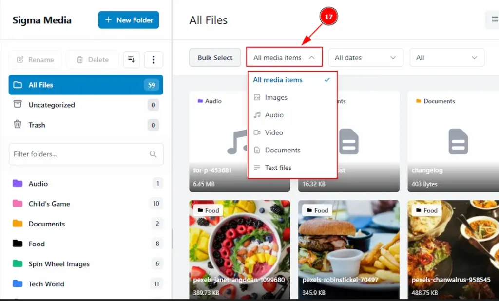 Right side all media files - BdThemes