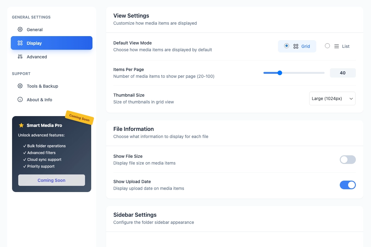 display and View settings - BdThemes