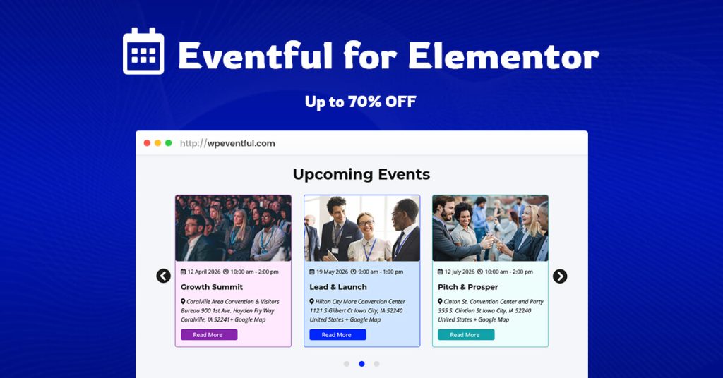 eventful elementor holiday deal - BdThemes
