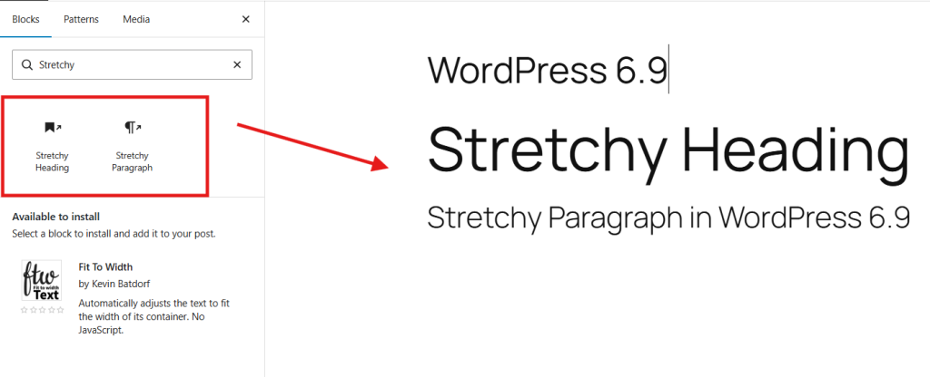 Stretchy Paragraph and Heading Blocks