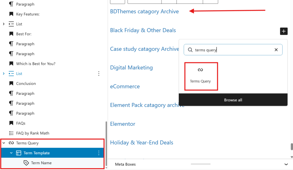 Terms Query and Dynamic Content Features