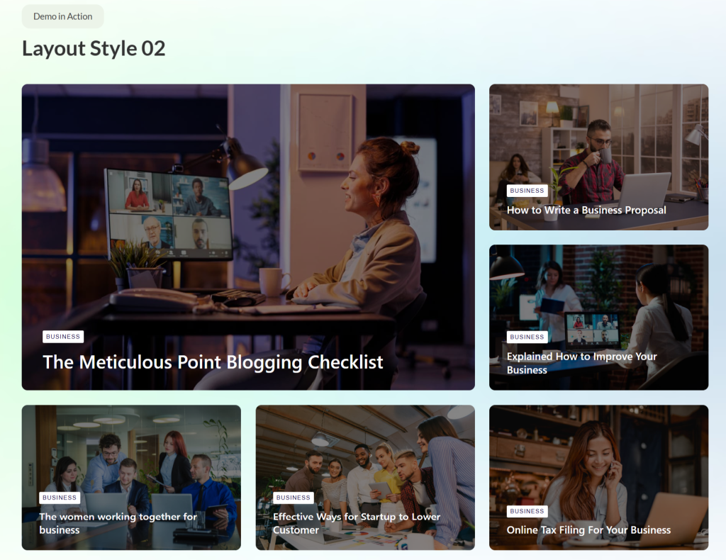 Hazel Grid - blog layout design
