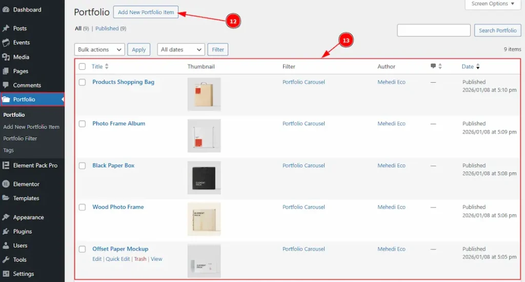 Enable the widget 05 - BdThemes