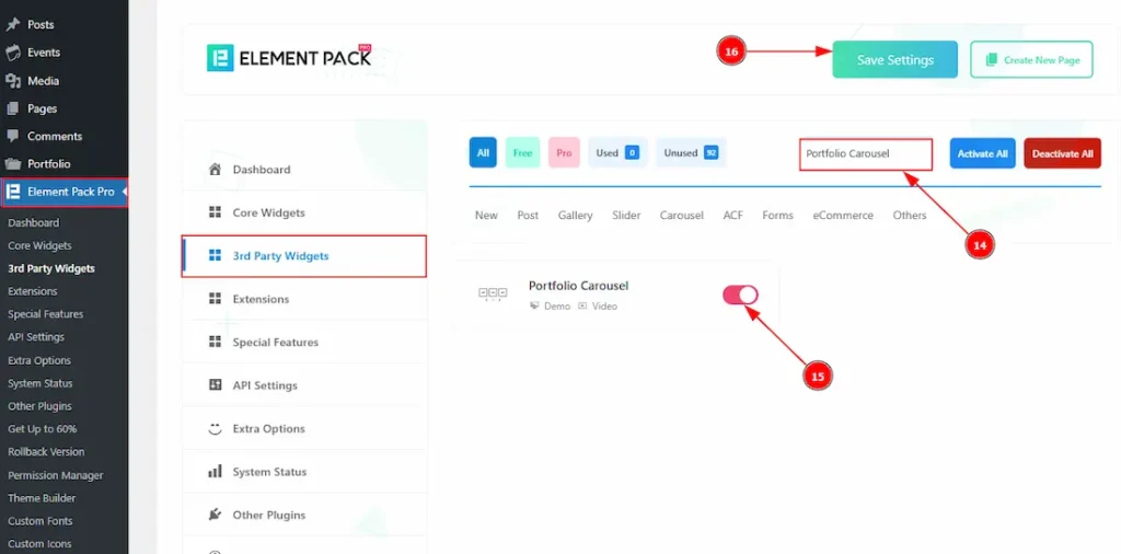 Enable the widget 06 - BdThemes