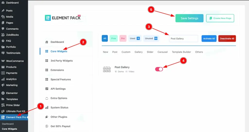 Enable The Post Gallery Widget