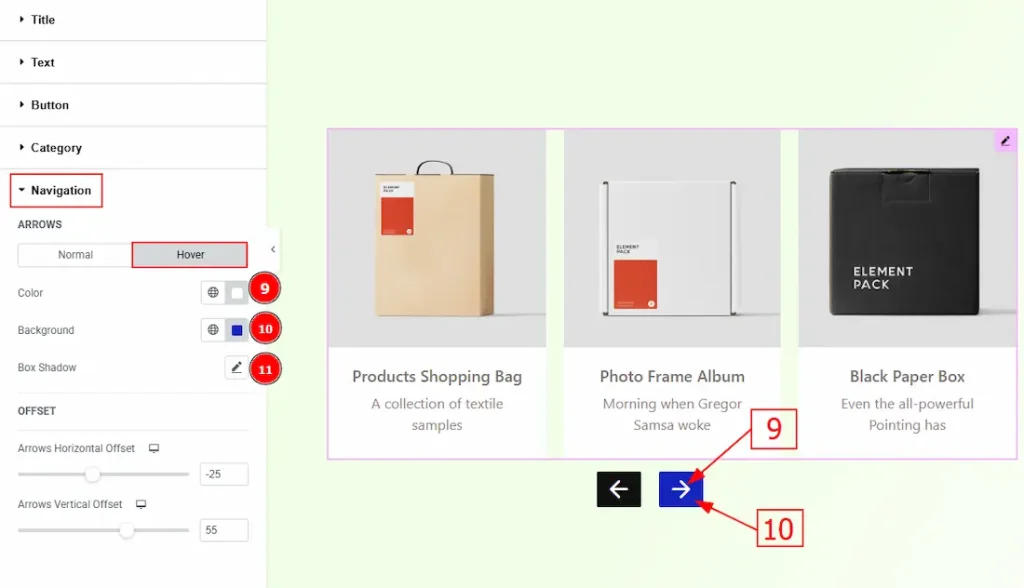 Navigation arrows hover - BdThemes