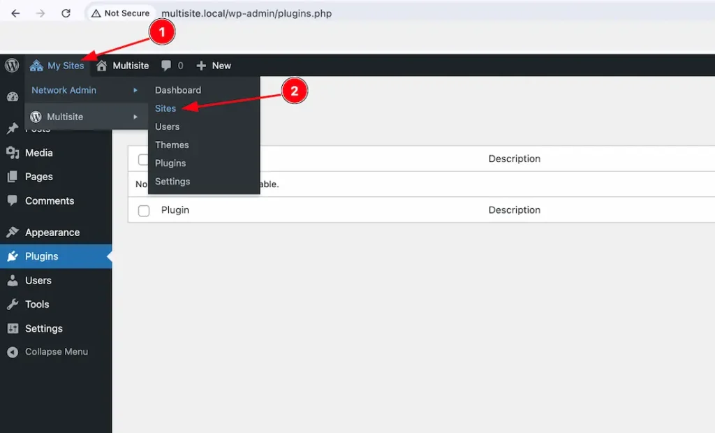 Create Multiple Sites From WP Dashboard