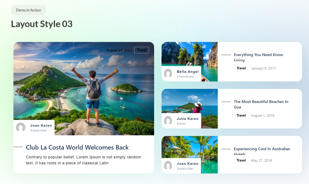 Elite Grid - blog layout design