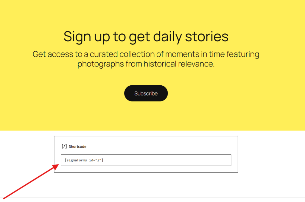 Paste the shortcode here.