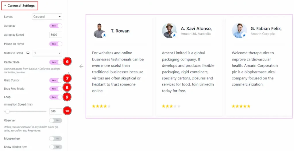 Carousel Settings 02 - BdThemes