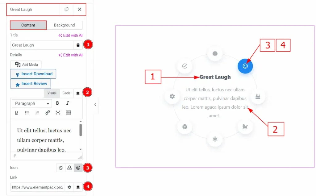 Content Circle Info Content - BdThemes